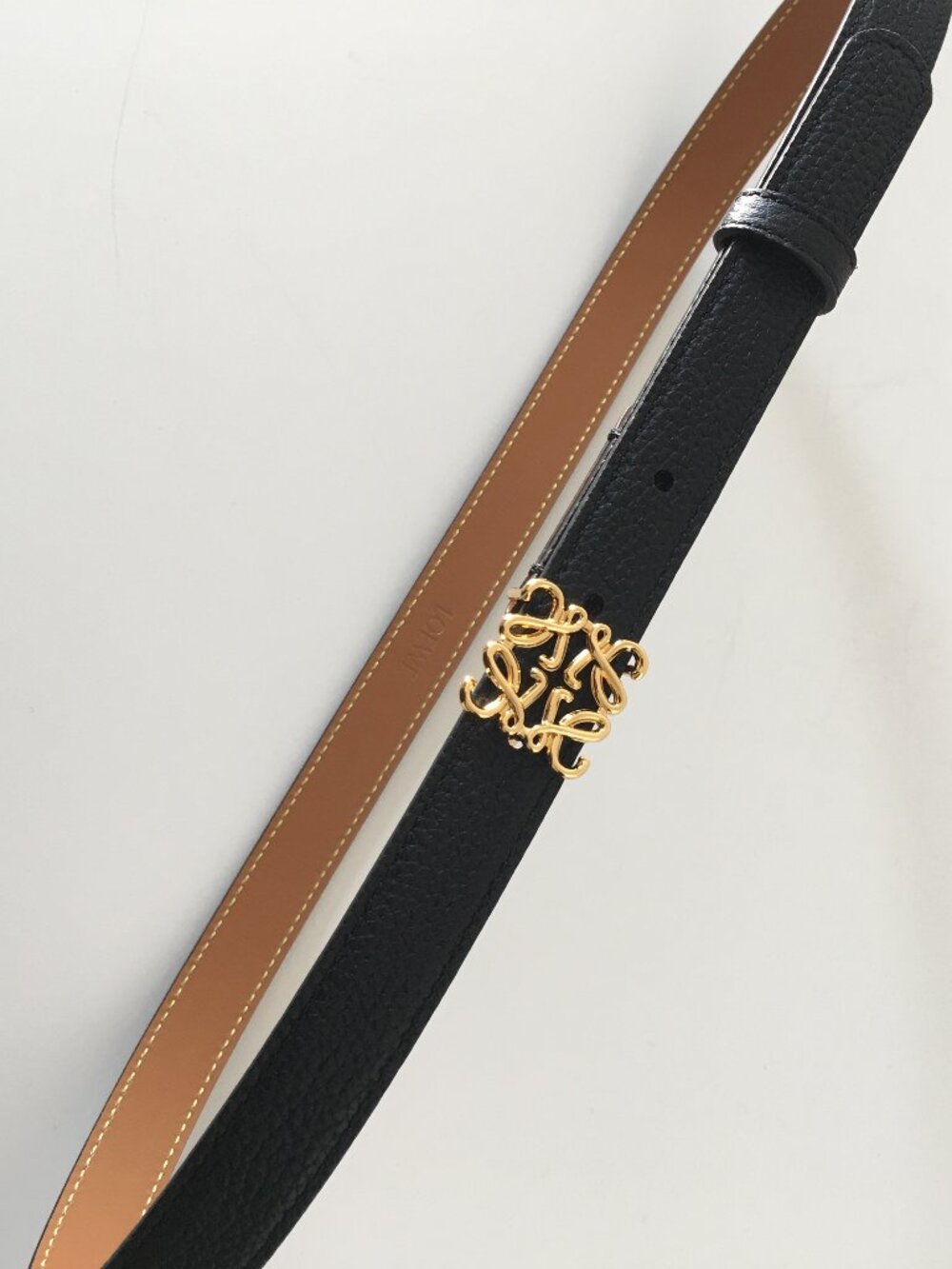 LOEWE Anagram Leather Belt Size 80